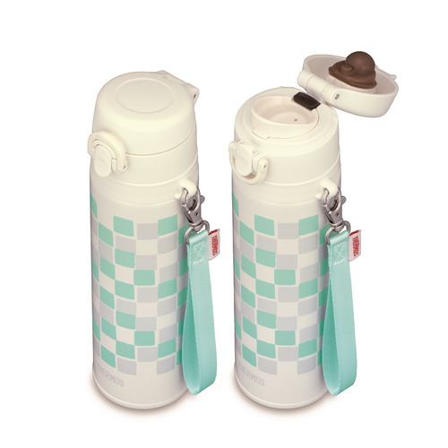 THERMOS 膳魔师保温杯  附手带 JNT-552 白绿方格 550ml